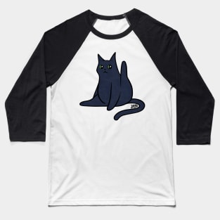 Black Cat Leg Up Baseball T-Shirt